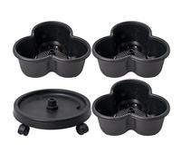 Fioriera verticale da giardino, vaso a torre impilabile per fragole, 86,9/85,9/45,7/43,7 cm, giardinaggio impilabile, ruote di base rotanti per interni, fiori e esterni, nero