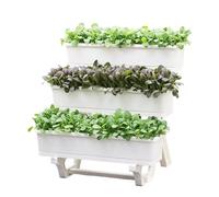 Fioriera Verticale Impilabile Per Giardino, Fioriera Da Giardino A 3 Livelli, Design A Gradini, Elevata Capacità Di Carico, Fioriera Per Piante Verdi Da Balcone Per Frutta(White)