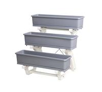 Fioriera Verticale Impilabile Per Giardino, Fioriera Da Giardino A 3 Livelli, Design A Gradini, Elevata Capacità Di Carico, Fioriera Per Piante Verdi Da Balcone Per Frutta(Gray)