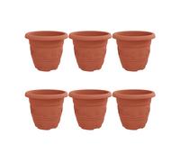 vidaXL Vaso Rotondo per Fiori 6 pz Rosso Mattone Ø 30 x 25 cm Plastica