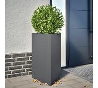vidaXL Fioriere 2 pz Antracite Triangolari 50x43x75 cm in Acciaio, fioriera, fioriera da Patio, Vaso Fiori da Esterni, fioriera da Esterno