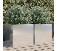 Fioriere 2 pz Argento 42x40x39 cm in Acciaio Inox