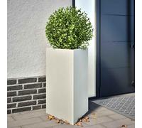 vidaXL Fioriere 2 pz Bianche Triangolari 50x43x75 cm in Acciaio, fioriera, fioriera da Patio, Vaso Fiori da Esterni, fioriera da Esterno