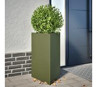 vidaXL Fioriere 2 pz Verde Oliva Triangolari 50x43x75 cm in Acciaio, fioriera, fioriera da Patio, Vaso Fiori da Esterni, fioriera da Esterno