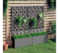 Fioriere a traliccio 2pz grigie 65x33x135 cm wpc