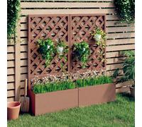 Fioriere a Traliccio 2pz Marroni 65x33x135 cm WPC