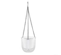 Fioriere autoirriganti da appendere, vasi da fiori trasparenti a righe con livello dell'acqua visibile, resistenti ai raggi UV, cesti appesi per esterni per balcone e giardinaggio verticale (M)
