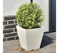 Fioriere da Giardino 2 Pezzi Bianche 30x30x30 cm in Acciaio, Vasi per Piante Rustici e Moderni, Ideali per Balcone, Terrazzo o Cortile, Resistente alla Ruggine, Ampio Spazio, Senza Fori di Drenaggio