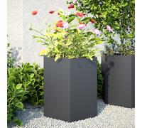 vidaXL Fioriere da Giardino Esagono 46x40x45 cm Acciaio Antracite 2 pz