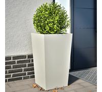 vidaXL Fioriere da Giardino 2 pz Bianche 45x45x75 cm in Acciaio, fioriera, fioriera da Patio, Vaso Fiori da Esterni, fioriera da Esterno