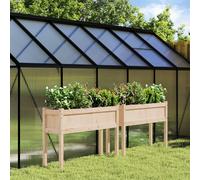 vidaXL Fioriere da Giardino 2 pz con Gambe in Legno Massello di Pino