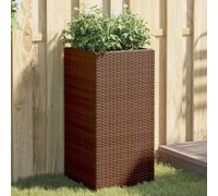 vidaXL Fioriere da Giardino 2 pz Marrone 40x40x80 cm in Polyrattan