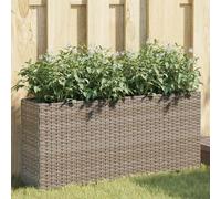 vidaXL Fioriere da Giardino con 2 Vasi Grigie 90x20x40cm in Polyrattan