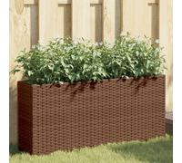 Fioriere da Giardino con 2 Vasi Marrone 90x20x40 cm Polyrattan