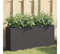 vidaXL Fioriere da Giardino con 2 Vasi Nere 90x20x40 cm in Polyrattan