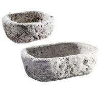 FIORIERA MANUFATTO GRIGIO PIETRA ANTICA 37x29xH15 CASSETTA FIORI PIANTE GIARDINO