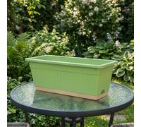 Fioriere rettangolari da balcone per davanzale con vassoio per giardino