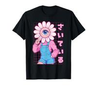 Fioritura Anime Testa di Fiore Ragazza Giapponese Harajuku Weirdcore Maglietta