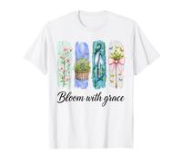 Fioritura con Grazia Pastello Giardino Fiori Arte Maglietta