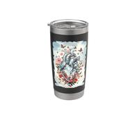 Fioritura Cuore Petalo Farfalla Affetto Armonia Pace Bicchiere termico in acciaio inox doppia parete