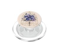 Fioritura da giardino vintage botanica floreale di ibisco viola PopSockets PopGrip per MagSafe