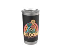 Fioritura dove sei piantato Retro Flower Rainbow Bicchiere termico in acciaio inox doppia parete