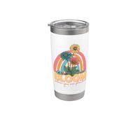 Fioritura dove sei piantato Retro Flower Rainbow Bicchiere termico in acciaio inox doppia parete