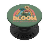 Fioritura dove sei piantato Retro Flower Rainbow PopSockets PopGrip Adesivo