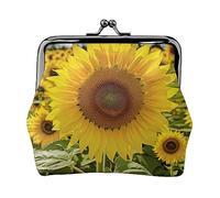 Fioritura Girasoli Stampato Portamonete Per Le Donne Del Raccoglitore Del Sacchetto Del Raccoglitore Dell'unità di elaborazione Del Sacchetto D, Girasoli in fiore, Taglia unica, Vintage