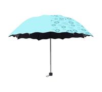 Fioritura In Acqua Ombrello Per Le Donne Ispessito Nero Rivestito Sole E Pioggia Ombrello A Mano Operare Strumento Parasole Uso Domestico Ombrellone Da, Verde acquatico, Taglia unica