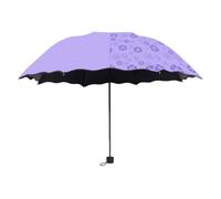 Fioritura In Acqua Ombrello Per Le Donne Ispessito Nero Rivestito Sole E Pioggia Ombrello A Mano Operare Strumento Parasole Uso Domestico Ombrellone Da, Viola, Taglia unica