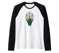 Fioritura Primaverile di Narciso Selvatico Radiiflorus Maglia con Maniche Raglan