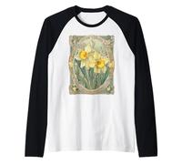 Fioritura tranquilla Narciso Marzo Birthflower Maglia con Maniche Raglan