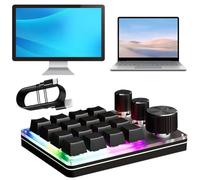 Fiorky 16 tasti a tripla manopola a tripla tastiera macro programmabile type-C cablata/bluetooth-tastiera meccanica compatibile a LED macro tastiera macro for il gioco computer for PC Gaming