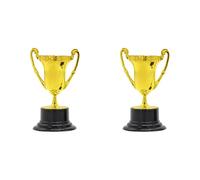 Fiorky 2 mini trofei sfusi per bambini, coppe per trofeo premio oro, in plastica dorata, piccole coppette per trofeo premio dorato, per ricompense puntelli competizioni sportive per bomboniere