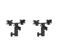 Fiorky 2 pz Staffa Dual Flash Supporto for lampeggiatore Hot Shoe da 1/4 pollici a 3/8 pollici Supporto for ombrello Flash Double Hot Shoe con 2 supporti for flash freddo a forma di T Staffa