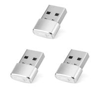 Fiorky 3 Pezzi Mouse Jiggler USB Mouse Mover Non Rilevabile con Pulsante Interruttore, Mini Mouse Jiggler Plug and Play Mantiene Sveglio Indicatore Luminoso for Laptop Desktop Mantieni il