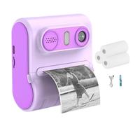 Fiorky 46MP Fotocamera Istantanea for Bambini Selfie Camera Giocattolo 1080P Fotocamera for Bambini Schermo IPS da 2,4 Pollici Mini Stampante Termica con 3 Rotoli di Carta Fotografica Regali