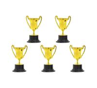 Fiorky 5 mini trofei sfusi per bambini, coppe per trofeo premio oro, in plastica dorata, piccole coppette per trofeo premio dorato, per premi puntelli e competizioni sportive per bomboniere riempitivi