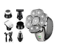 Fiorky 6 in 1 Barba Naso Orecchie Tagliacapelli Tagliacapelli Ricaricabile Imformeabile Rasoio Elettrico da Uomo 9 Lame Galleggianti Rasoi for Capelli Senza Fili for Uomo Calvo 6 in 1 Regola