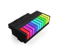 Fiorky Adattatore di Alimentazione ARGB da 24 Pin a 90° 9 LED 24 Pin da Femmina a Maschio Adattatore di Alimentazione da 90 Gradi 5 V 3 Pin ARGB Aura Sync Scheda Madre Fai da Te Desktop PC