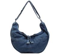 Fiorky Borsa a mezzaluna in denim Borsa a tracolla casual Borsa a tracolla retrò Borsa vintage Jean for donne Lavoro Shopping Viaggi (Blu)