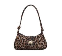 Fiorky Borsa a tracolla da donna in pelle PU con stampa leopardata vintage Y2k Borsa piccola sotto le ascelle, pochette con tracolla regolabile con cerniera (cachi)