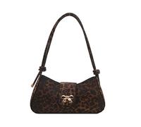 Fiorky Borsa a tracolla da donna in pelle PU con stampa leopardata vintage Y2k Borse hobo a mezzaluna Borsa piccola sotto le ascelle con tracolla regolabile con cerniera (marrone chiaro)