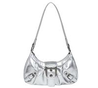 Fiorky Borsa a Tracolla da Donna in Pelle PU Pieghettata a Mezzaluna con Chiusura Magnetica - Borsa Sotto le Ascelle