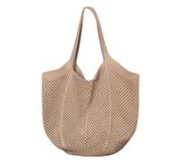 Fiorky Borsa a Tracolla Estetica all'Uncinetto per Donna - a Maglia Lavorata di Grande Capacità per Spiaggia Estiva e Spesa Quotidiana