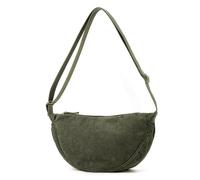 Fiorky Borsa a Tracolla in Velluto a Coste con Tracolla Regolabile Borsa a Mezzaluna for Uomo Donna con Cerniera Borsa Hobo Solida Borsa for Ravioli for Viaggi e Lavoro (Verde Militare)