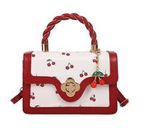 Fiorky Borsa a traversa for travetti in pelle for donne con borsetta rimovibile con tamburi a cinghia (rosso)