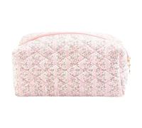 Fiorky Borsa for il trucco da viaggio Borsa for cosmetici Borsa for l'organizzatore del trucco Borsa for cosmetici floreale da donna Borsa da toilette estetica in cotone di grande capacità