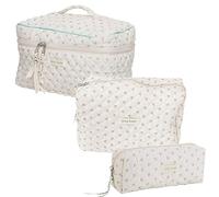 Fiorky Borsa for Trucco Borsa for Trucco in Cotone Coquette, Borsa for Trucco da Donna con Cerniera Borsa for Cosmetici Trapuntata in Cotone Stampato Floreale Borsa for Trucco di Grande